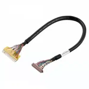 30-pin LVDS LCD cable with twisted pair shielding, high-density connectors, and EMI protection.