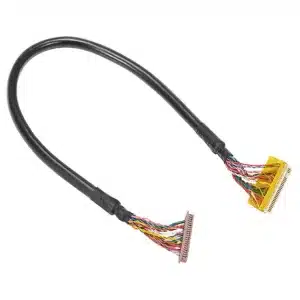 8-bit 30-pin LVDS cable with twisted pair shielding and high-density LCD connectors.
