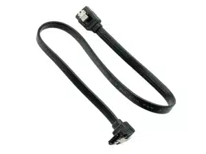 SATA 3.0 data cable with rugged shielding for high-speed SSD link.