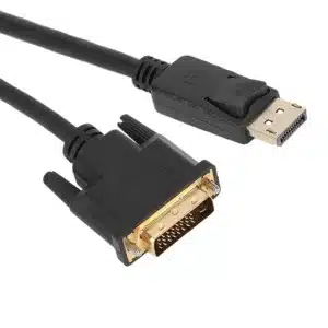 DP to DVI-D 24+1P male cable with rugged shielding for stable digital video.