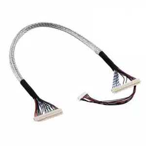40-pin medical LVDS cable with high-density connectors and twisted pair shielding.