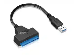 SATA 22-pin to USB 3.0 cable with rugged shielding for SSD HDD link.