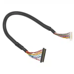 31-pin TFT display LVDS cable with high-density connectors and twisted pair shielding.
