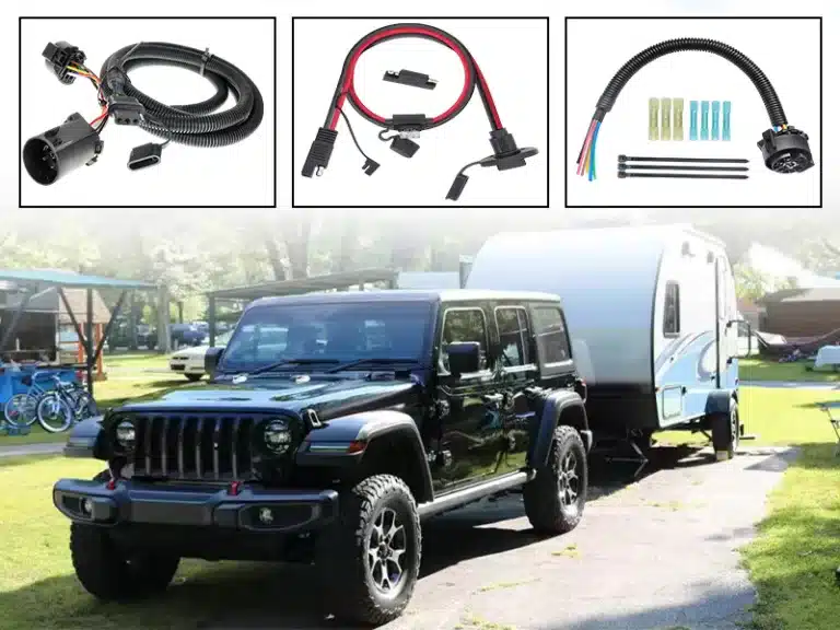 Weatherproof trailer wire harness with high-durability connectors and UV-resistant sleeving.