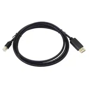 Mini DP to DP cable with 32.4Gbps bandwidth, triple-layer EMI shielding, gold-plated connectors, and HBR3 support.