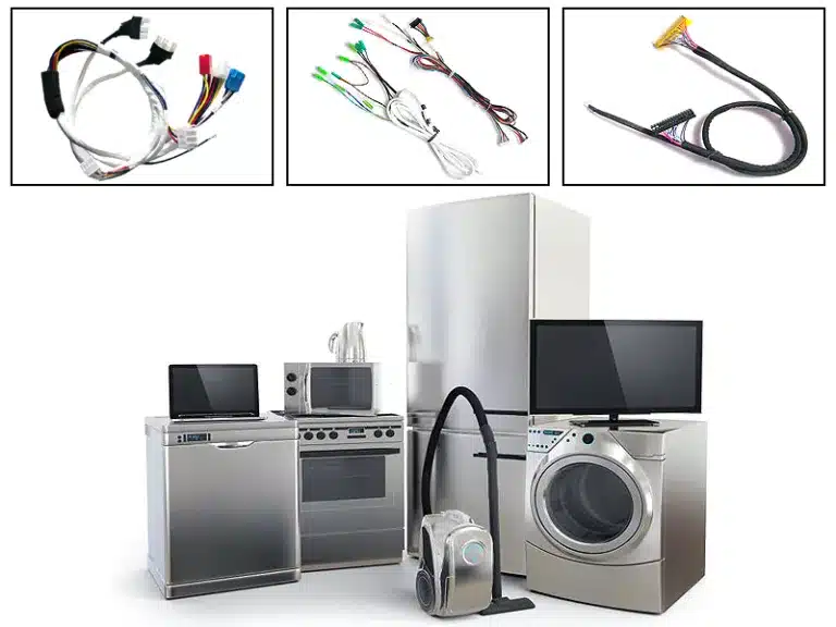 Durable appliance wire harness featuring UL-certified flame-retardant wires and multi-circuit connectors.