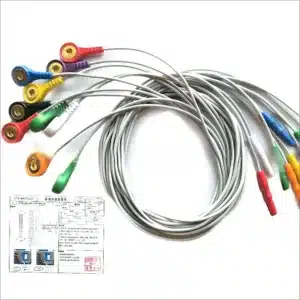 Physical therapy harness with medical-grade flexible shielding, full-coverage protective sleeving, and quick-connect micro-pitch connectors.