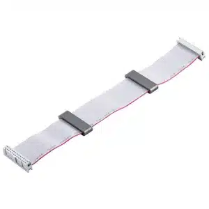 IDC 26-pin female to female cable with EMI shielding ferrite cores for signal integrity.