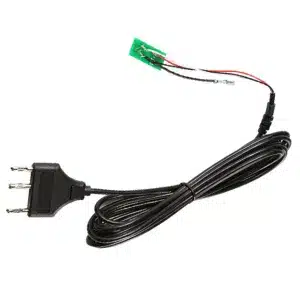 Hospital-grade power cord with NEMA 5-15P plug, full-coverage protective insulation, and high-retention 3-prong connectors.