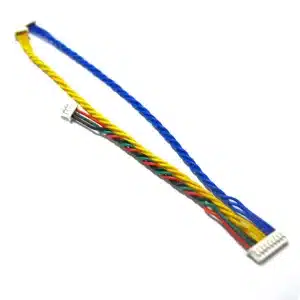 Decelerator sensor cable with high-density signal wiring, full-coverage protective sleeving, and precision board-to-wire connectors.