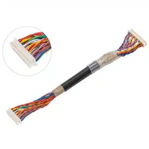 JAE 40P housing to 40P housing LVDS cable using UL20276 AWG28 listed wire with twisted pair shielding.