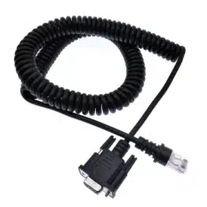 DB9 to RJ45 serial console cable with rugged shielding for network switch config.