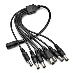 DC power 1 to 8 splitter cable with rugged shielding for multi-device.