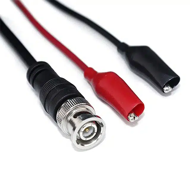 BNC male to double alligator clip cable