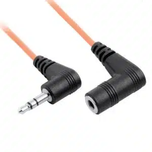 3.5mm 90 degree audio cable with rugged shielding for industrial link.