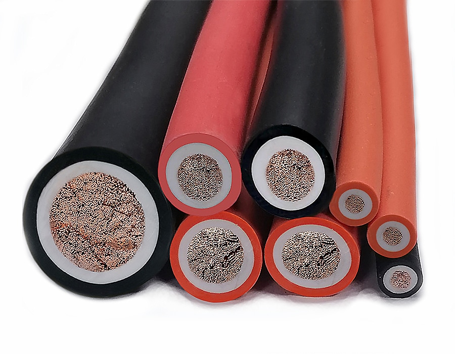Battery cables of different sizes
