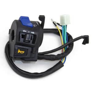 Three-wheeled motorcycle switch harness with heavy-duty multi-pin connectors, reinforced PVC jacketing, and integrated logic wiring for lighting and ignition.