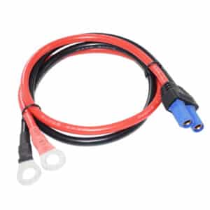 EC5 to O-type ring terminal cable with high-current 10AWG/12AWG silicone wire, flame-retardant EC5 connector, and tin-plated copper lugs.
