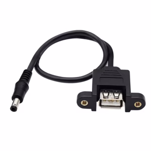 USB to DC plug cable with reinforced strain relief, high-conductivity copper wire, and durable PVC jacket.