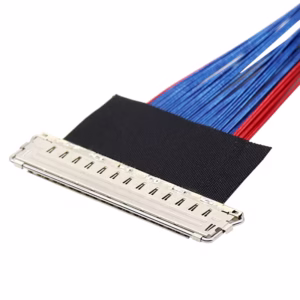 Ultra-thin 0.4mm pitch micro-coaxial LVDS cable with high-density shielding and precision connectors.