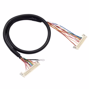 15.6-inch HD LVDS cable with twisted pair shielding and high-density panel connector.
