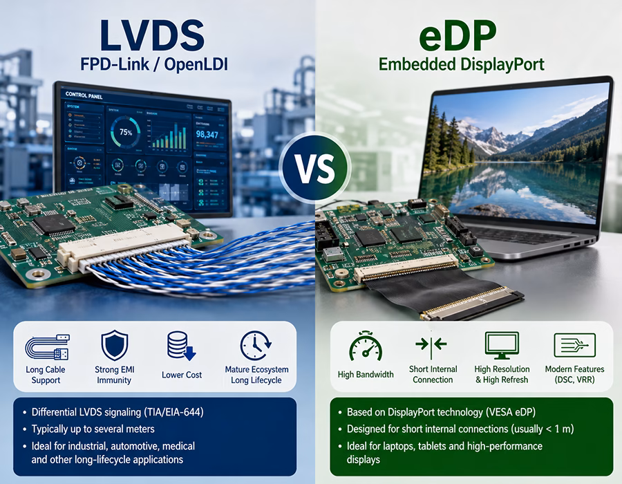 LVDS vs eDP Display Interface Comparison