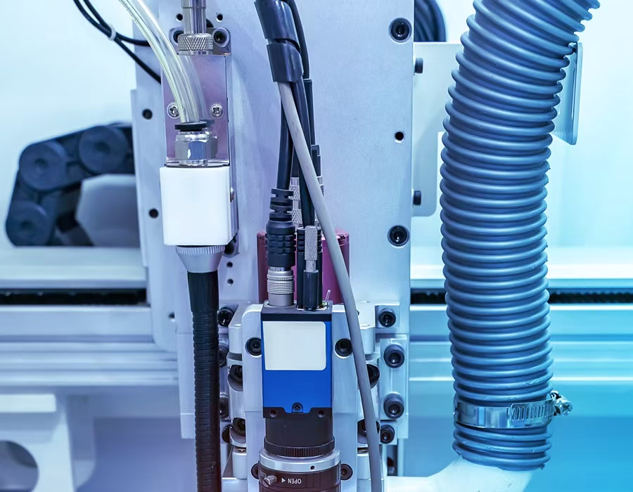 Industrial vision system robots connected via LEMO B-series cable assemblies