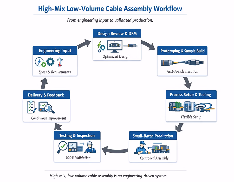 High-Mix Low-Volume Cable Assembly Workflow