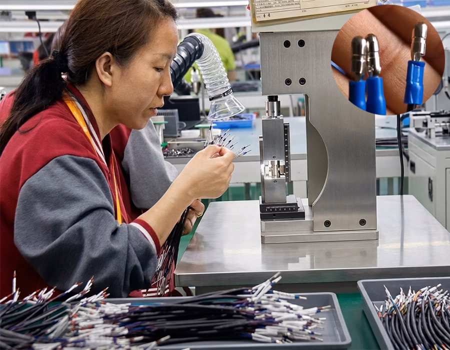 Terminal mechanical crimping process