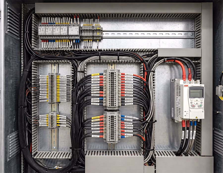 Industrial HVAC chiller communication wiring