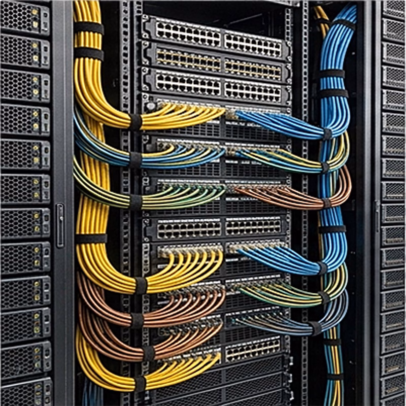 High-Speed Data Center Racks & High-Density Switch Cabling