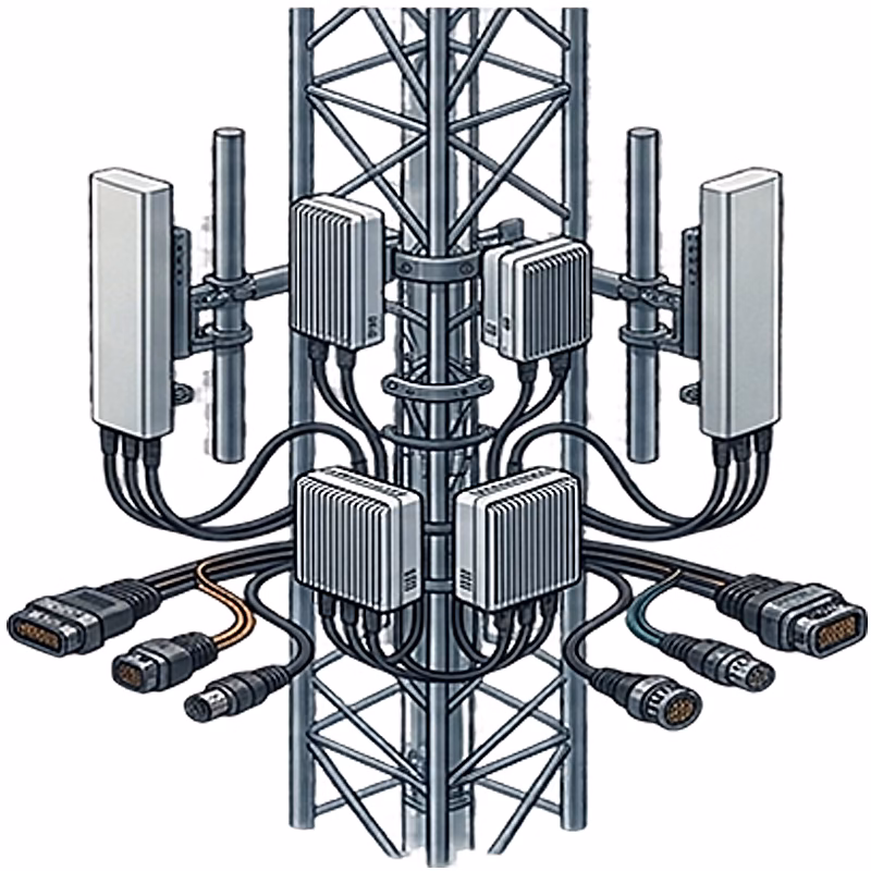 Outdoor Communication Base Stations & 5G6G RF Harnesses