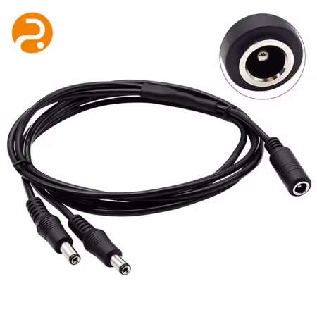 1-to-2 DC power splitter with high-purity OFC conductors, PVC jacketing, and overmolded Y-junction.