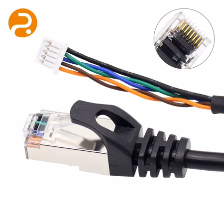 JST to RJ45 adapter cable with high-flex shielding and secure connectors.
